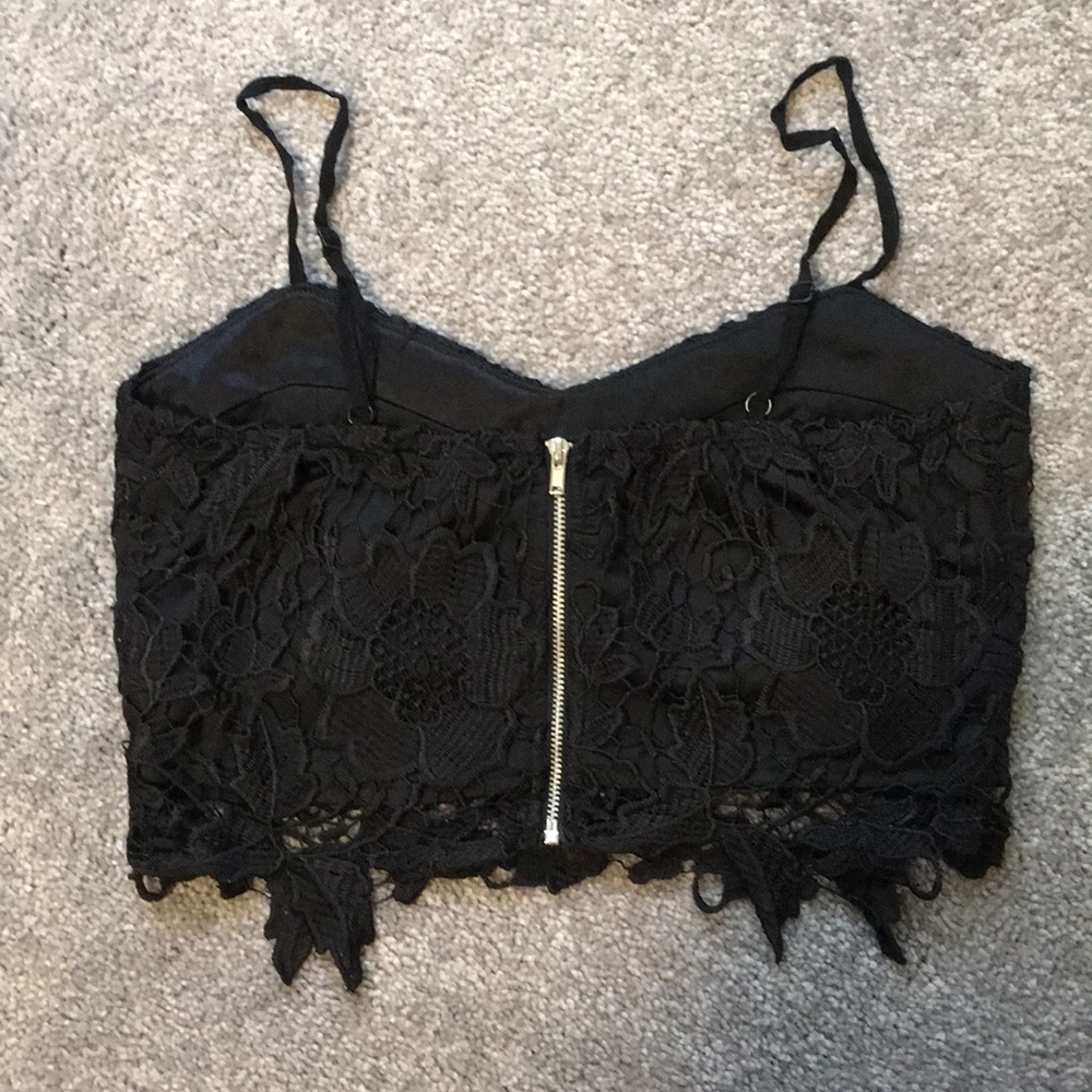 Black Lacy Design Lab Crop Top By Design Lab - image 2